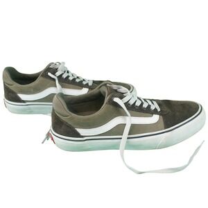 Vans Old Skool UltraCush Mens Low Top Skate Shoes Olive Green Brown Suede 8M